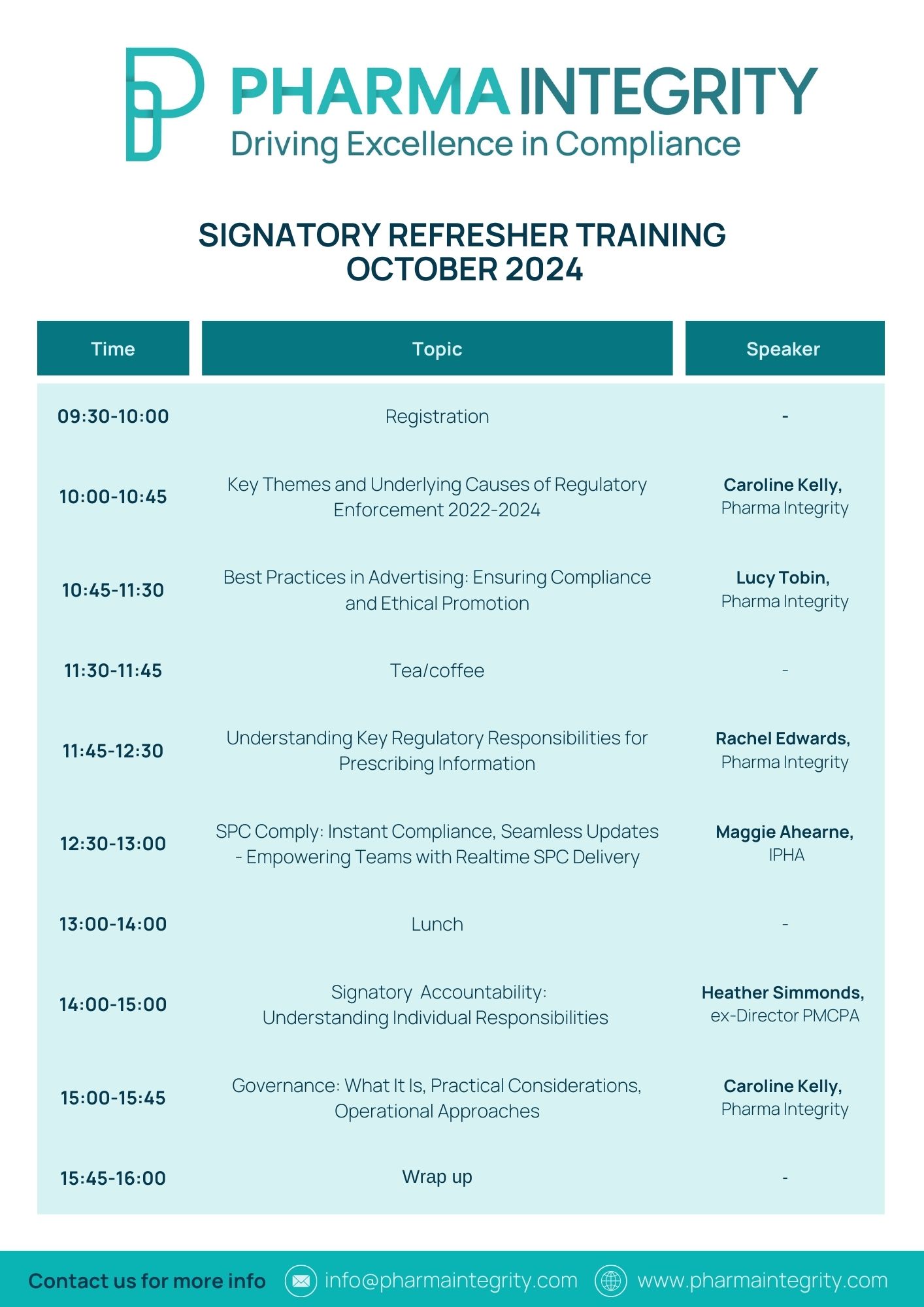 Refresher Signatory Training Agenda Oct 2024 (2)